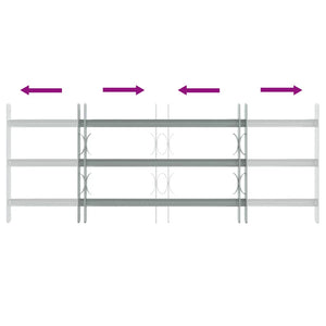Grate per Finestre Regolabili 3 Barre Trasversali 700-1050 mm 141383