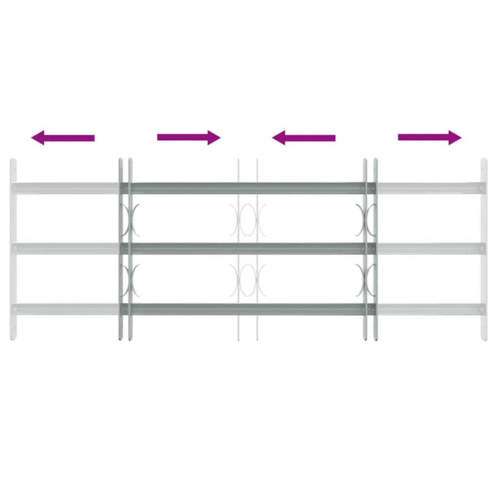 Grate per Finestre Regolabili 3 Barre Trasversali 700-1050 mm 141383