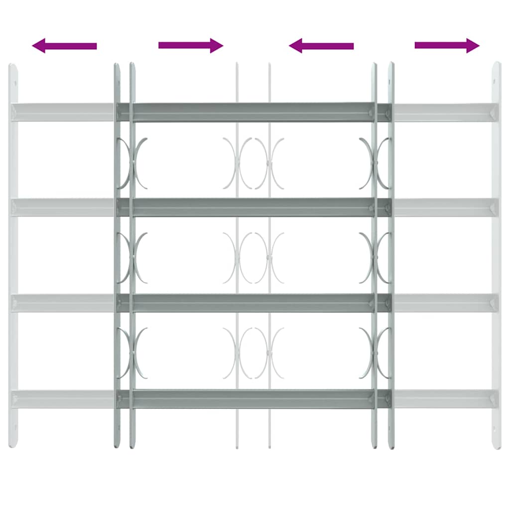 Grate per Finestre Regolabili 4 Barre Trasversali 500-650 mm 141385