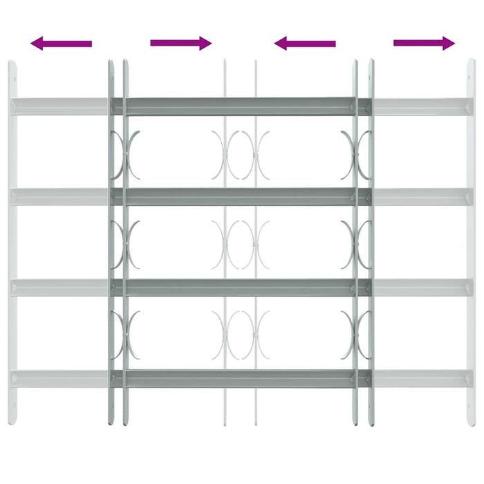 Grate per Finestre Regolabili 4 Barre Trasversali 500-650 mm 141385