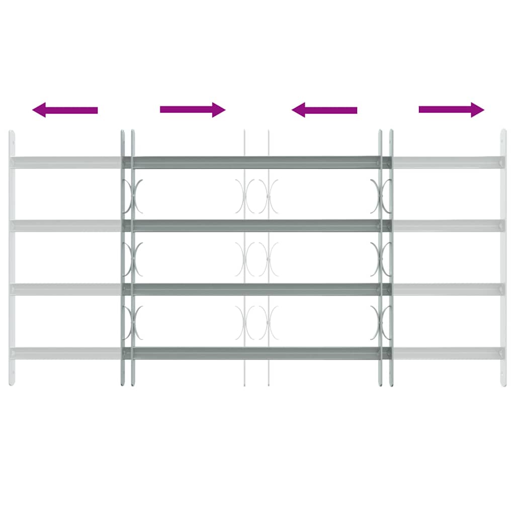 Grate per Finestre Regolabili 4 Barre Trasversali 700-1050 mm 141386