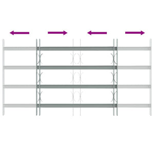 Grate per Finestre Regolabili 4 Barre Trasversali 700-1050 mm 141386