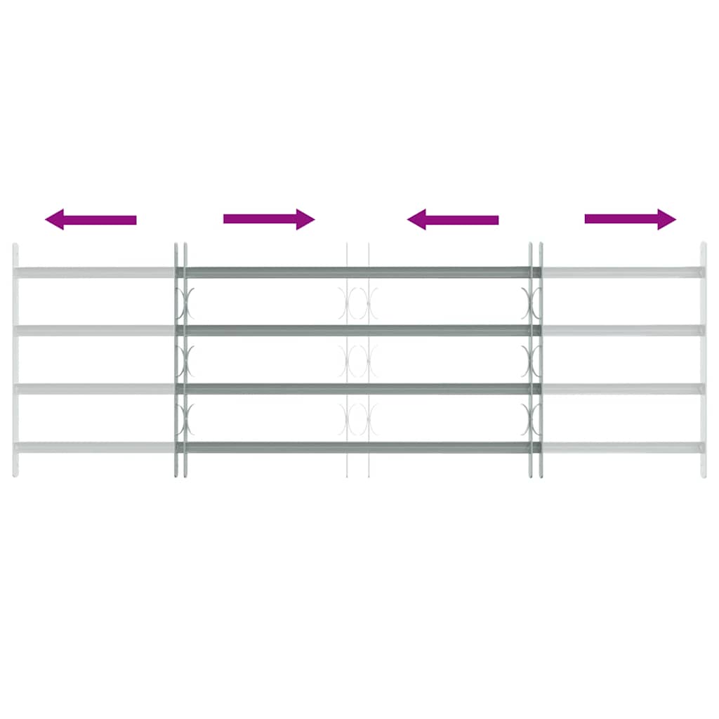 Grate per Finestre Regolabili 4 Barre Trasversali 1000-1500 mm 141387