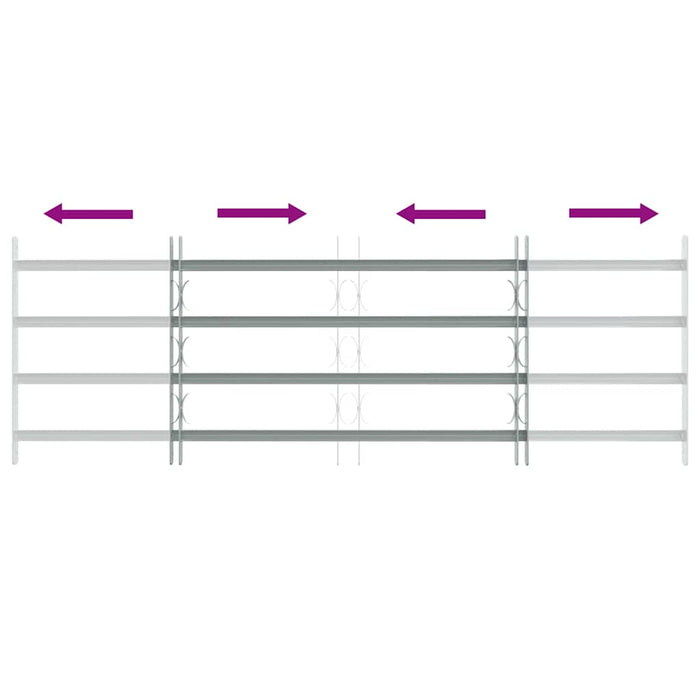 Grate per Finestre Regolabili 4 Barre Trasversali 1000-1500 mm 141387
