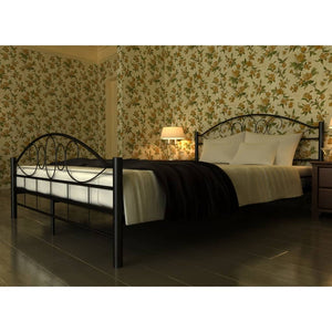 Letto con Materasso Nero in Metallo 180x200 cmcod mxl 95279