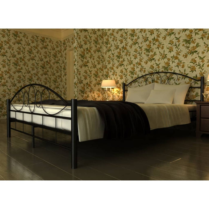 Letto con Materasso Nero in Metallo 180x200 cmcod mxl 95279