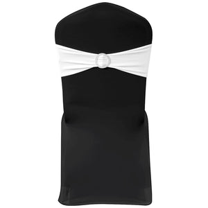 Fascia Elasticizzata Bianca Decorativa Sedia con Fibbia Diamante 25 pz cod mxl 54741