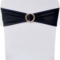 Fascia Elasticizzata Nera Decorativa Sedia con Fibbia Diamante 25 pz