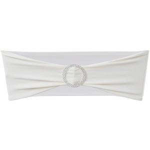 Fascia Elasticizzata Crema Decorativa Sedia con Fibbia Diamante 25 pz 130348