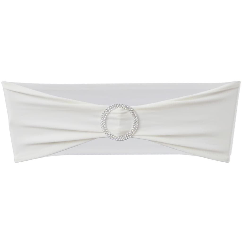 Fascia Elasticizzata Crema Decorativa Sedia con Fibbia Diamante 25 pz