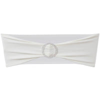 Fascia Elasticizzata Crema Decorativa Sedia con Fibbia Diamante 25 pz