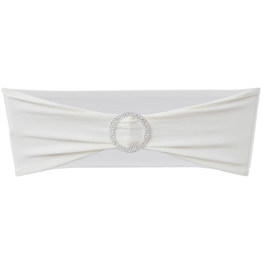 Fascia Elasticizzata Crema Decorativa Sedia con Fibbia Diamante 25 pz