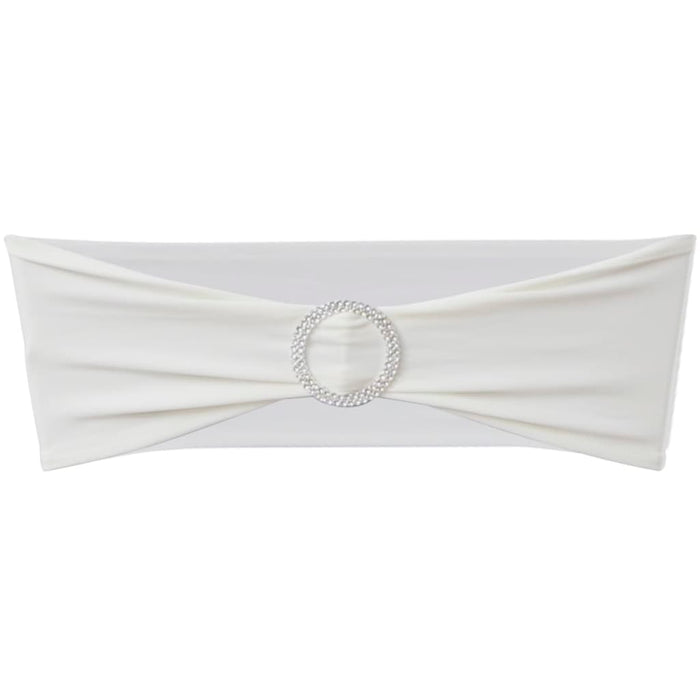 Fascia Elasticizzata Crema Decorativa Sedia con Fibbia Diamante 25 pz