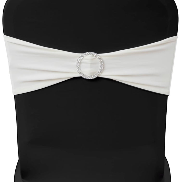 Fascia Elasticizzata Crema Decorativa Sedia con Fibbia Diamante 25 pz 130348