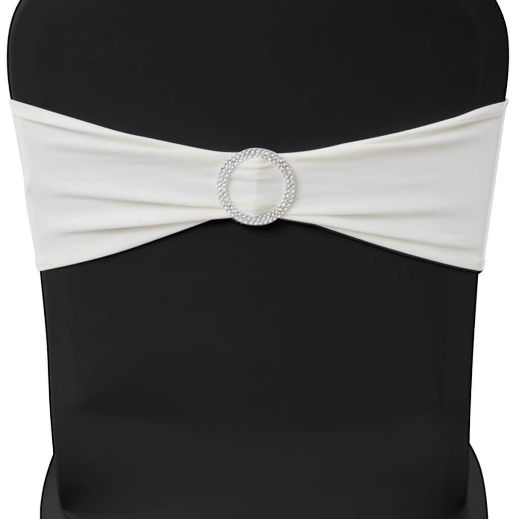Fascia Elasticizzata Crema Decorativa Sedia con Fibbia Diamante 25 pz