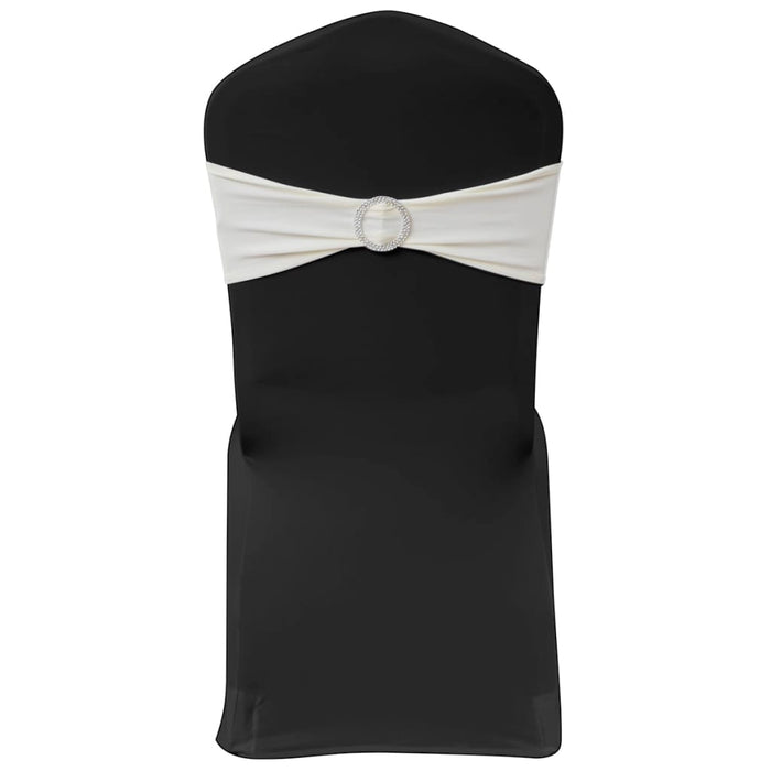 Fascia Elasticizzata Crema Decorativa Sedia con Fibbia Diamante 25 pz