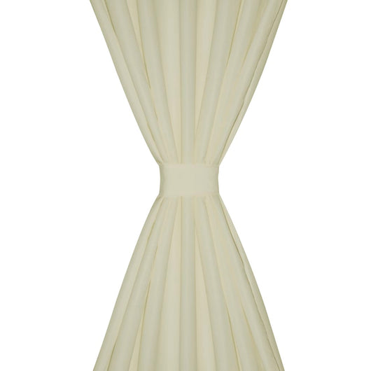 Tende in Micro-Raso Crema 2 pz con Occhielli 140 x 175 cm 130356