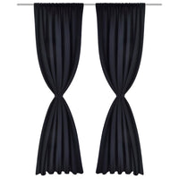 Tende Oscuranti Nere 2 pz con Orlo Ribattuto 135 x 245 cm cod mxl 69446