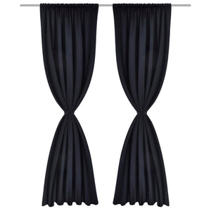 Tende Oscuranti Nere 2 pz con Orlo Ribattuto 135 x 245 cm cod mxl 69446