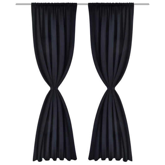 Tende Oscuranti Nere 2 pz con Orlo Ribattuto 135 x 245 cm cod mxl 69446