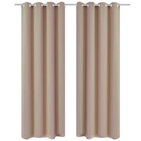 Tende Oscuranti Blackout Crema con Anelli di Metallo 135 x 245 cm 2 pz cod mxl 71532