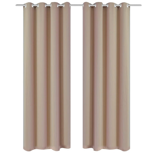 Tende Oscuranti Blackout Crema con Anelli di Metallo 135 x 245 cm 2 pz cod mxl 71532