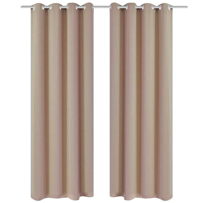Tende Oscuranti Blackout Crema con Anelli di Metallo 135 x 245 cm 2 pz cod mxl 71532