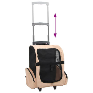 Trolley Trasportino per Animali Pieghevole Multifunzione Beige 170192