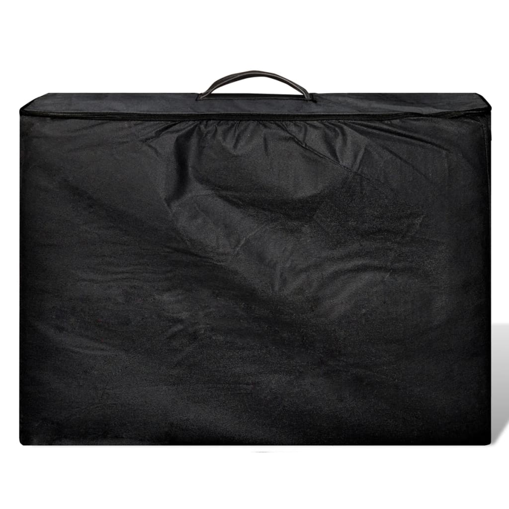 Lettino Pieghevole da Massaggio Nero 2 Zone con Telaio Legno 110077