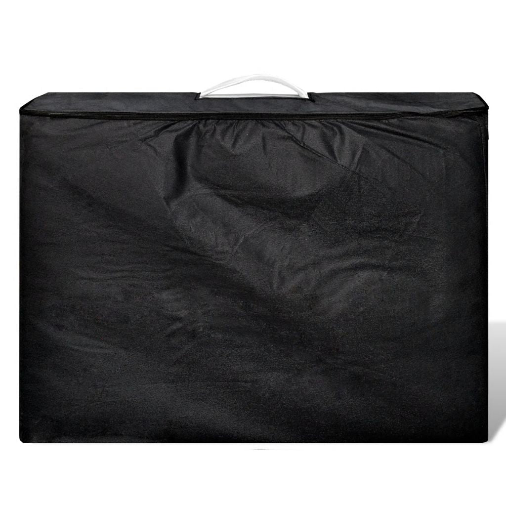 Lettino da massaggio pieghevole bianco 2 zone con struttura in legno crema 02_0001874