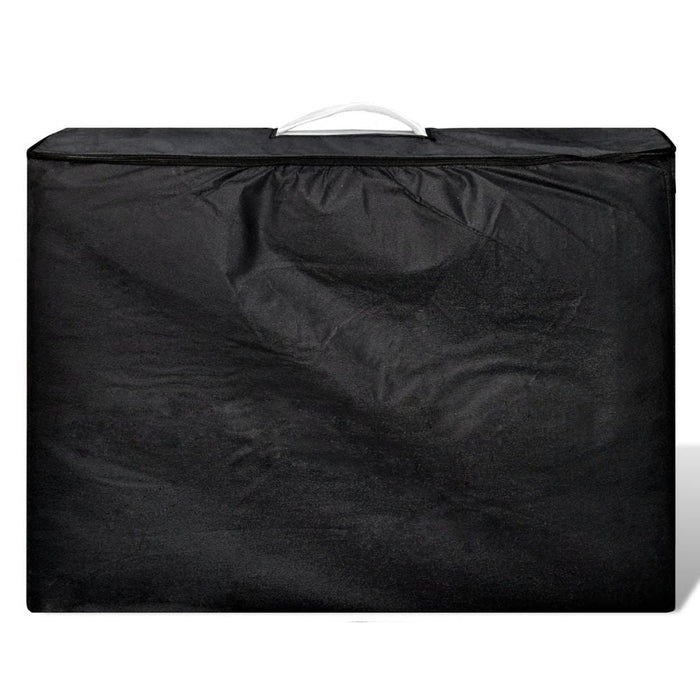 Lettino da massaggio pieghevole bianco 2 zone con struttura in legno crema 02_0001874