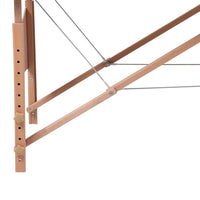 Lettino da massaggio pieghevole bianco 2 zone con struttura in legno crema 02_0001874