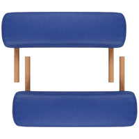 Lettino Pieghevole da Massaggio Blu 3 Zone con Telaio Legno