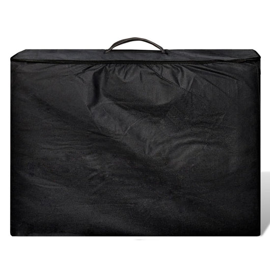 Lettino Pieghevole da Massaggio Nero 3 Zone con Telaio Legno 110081