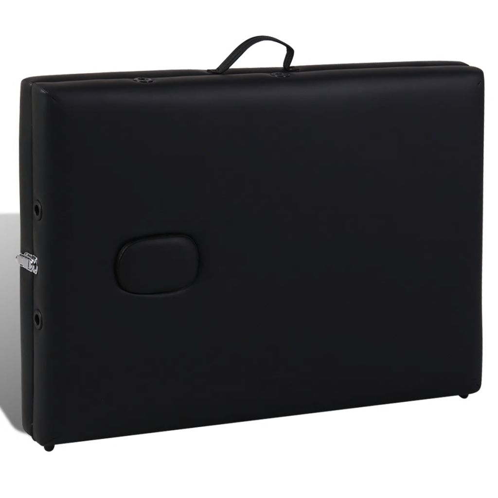 Lettino da massaggio pieghevole a 3 zone con struttura in legno nero 02_0001889