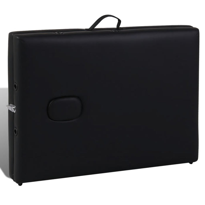 Lettino da massaggio pieghevole a 3 zone con struttura in legno nero 02_0001889