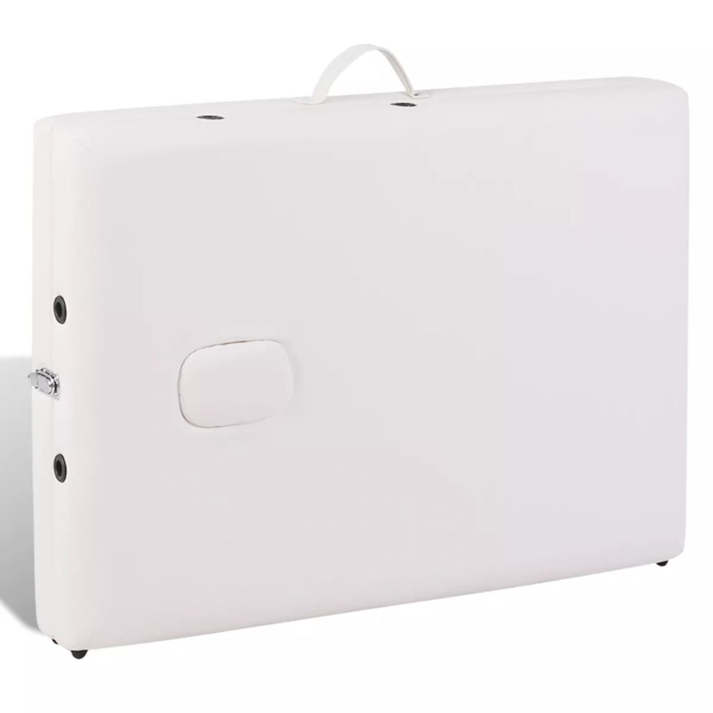 Lettino da massaggio pieghevole a 3 zone con struttura in legno crema 02_0001885