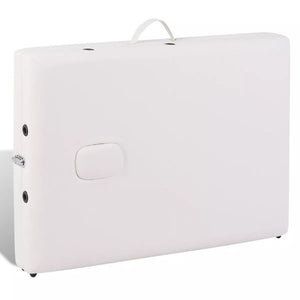 Lettino da massaggio pieghevole a 3 zone con struttura in legno crema 02_0001885