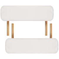 Lettino Pieghevole da Massaggio Crema 3 Zone con Telaio Legno 110082