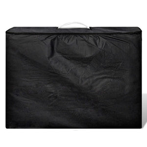 Lettino da massaggio pieghevole bianco 2 zone crema struttura in acciaio inox 02_0001875