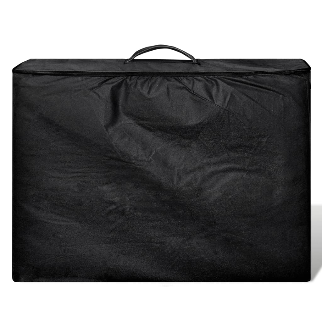 Lettino Pieghevole da Massaggio Nero 3 Zone con Telaio Alluminio 110092