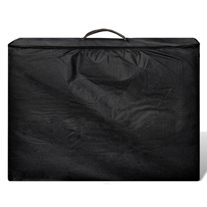 Lettino Pieghevole da Massaggio Nero 4 Zone con Telaio Legno 110095