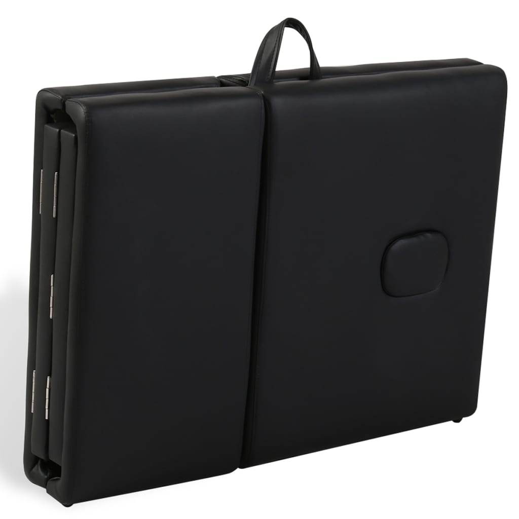 Lettino da massaggio pieghevole a 4 zone con struttura in legno nero 02_0001891