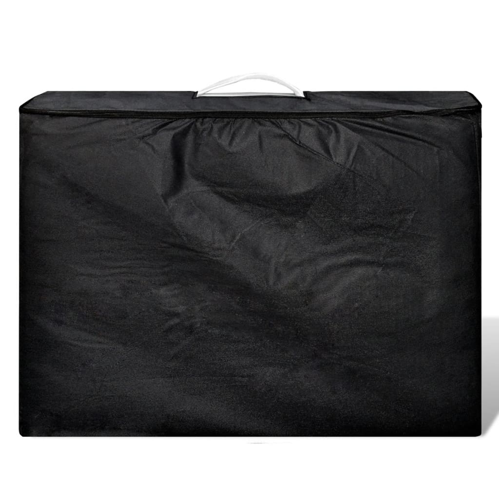 Lettino Pieghevole da Massaggio Crema 4 Zone con Telaio Legno 110096