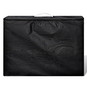 Lettino Pieghevole da Massaggio Crema 4 Zone con Telaio Legno 110096