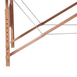 Lettino da massaggio pieghevole a 4 zone con struttura in legno bianco crema 02_0001878