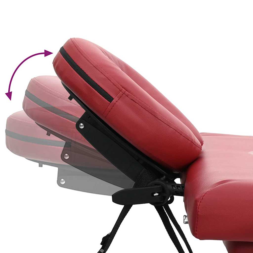 Lettino Pieghevole da Massaggio Rosso 4 Zone Telaio Alluminio 110098