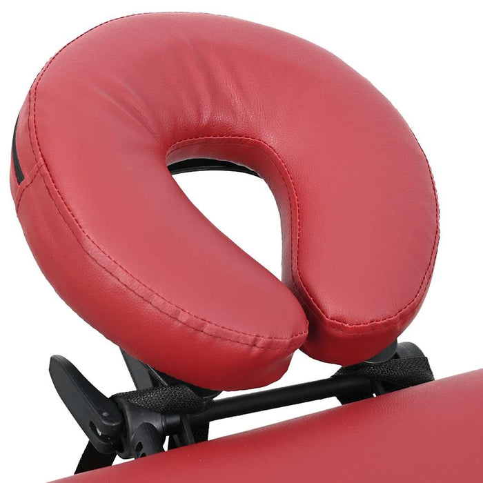 Lettino Pieghevole da Massaggio Rosso 4 Zone Telaio Alluminio 110098