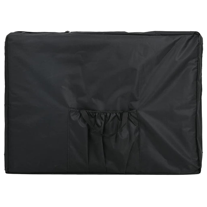 Lettino Pieghevole da Massaggio Nero 4 Zone Telaio in Alluminio 110099