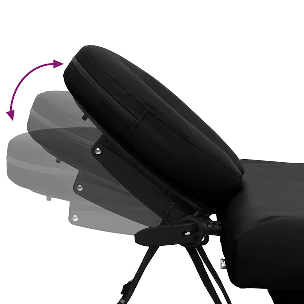 Lettino Pieghevole da Massaggio Nero 4 Zone Telaio in Alluminio 110099